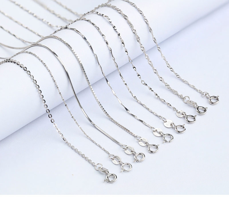 

Solid 925 Sterling Silver Snake Box Link Chain Lobster Clasp Necklace Fit Pendant in Bulk Wholesale 45cm