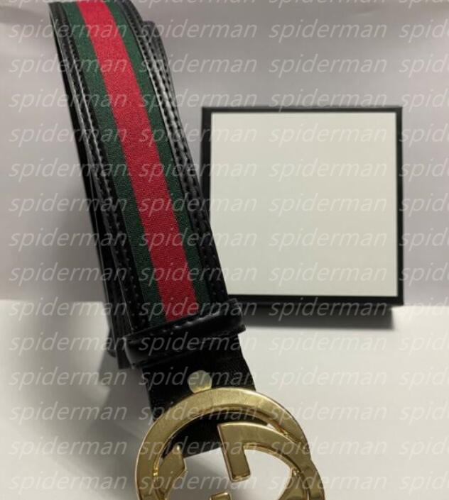 

SRHSR2 Fashion Designer Belts Men Womens Belts Big Gold Buckle Genuine Leather Belt Lattice Printing with Gift Box 20 Color 3.8cm Width, Belts+box
