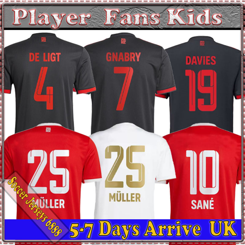 

DE LIGT soccer jersey 22 23 SANE HERNANDEZ BAYERN MUNICH GNABRY GORETZKA COMAN MULLER DAVIES KIMMICH football shirt Men Kids ki t2021 2022 2023 uniforms S-4XL, 22/23 players version away
