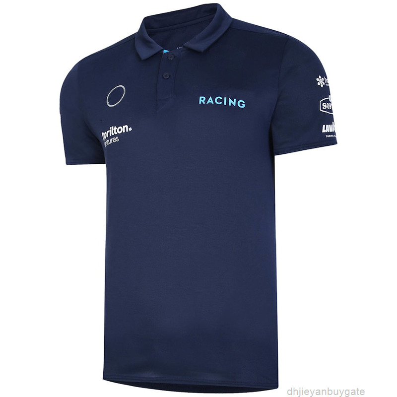 

F1 Williams Fans Polos Excellent Designer Men's And Women's Loose Casual V-neck Short-sleeved Top Formula One Extreme Sports Tee, Beige