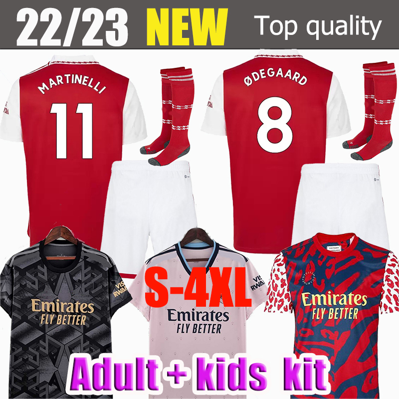 

2022 23 SMITH ROWE PEPE SAKA soccer jersey Fans version ODEGAARD THOMAS MARTINELLI TIERNEY 2022 2023 football kits shirt Men Kids sets uniforms, Grey