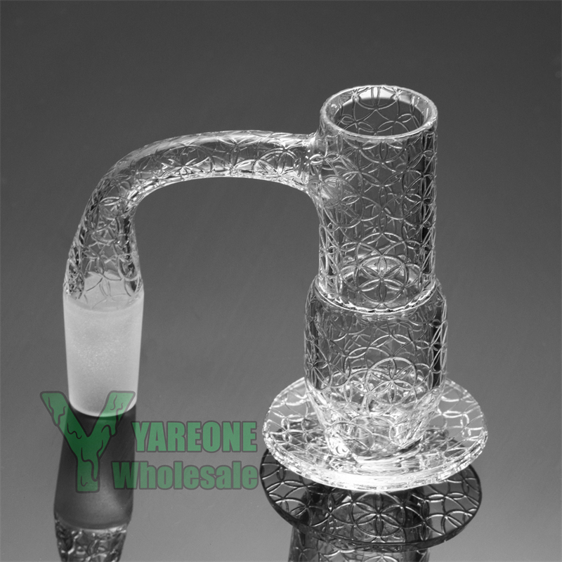 

Fully Engraved Terp Slurper Smoking Cone-shaped Full Weld Quartz Banger 14mm 10mm Flower of Life Patterns Sandblasted Etched Dab Nail 45 90 Degree YAREONE Wholesale