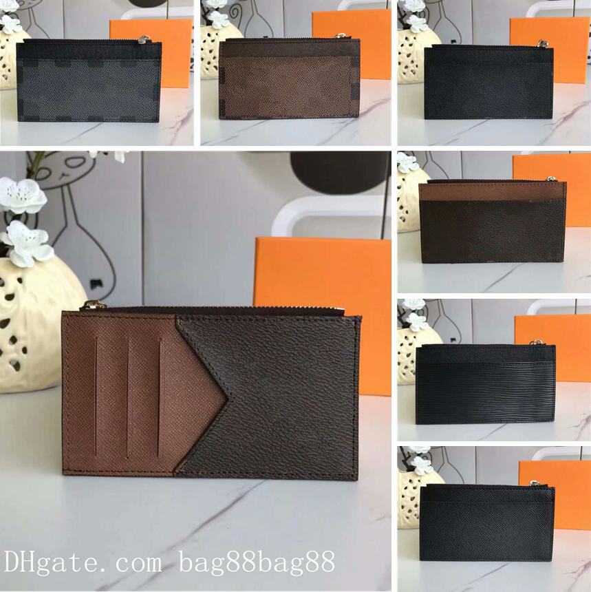 

Real Leather designer brand luxury credit card holder ID Card Case Purse Fashion Business men and women mini wallet Pocket Bag N64038 NEW, 04 brown flowers