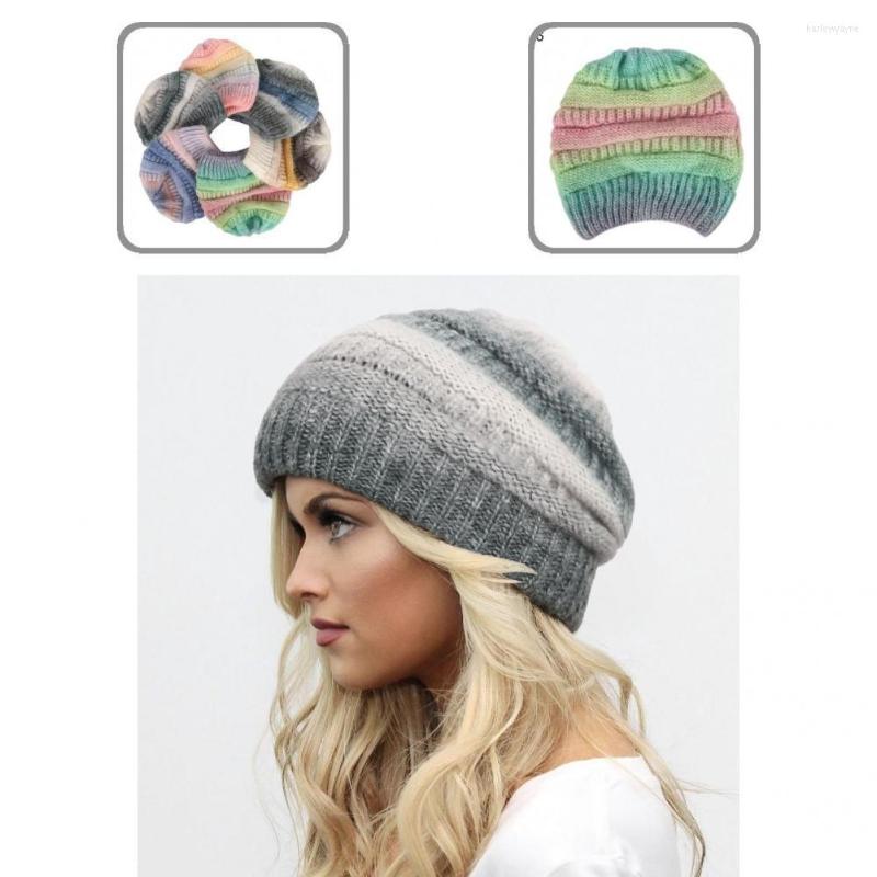 

Visors Gradient Color Great Regular Fit Beanie Cap Romantic Women Hat Warm For Home