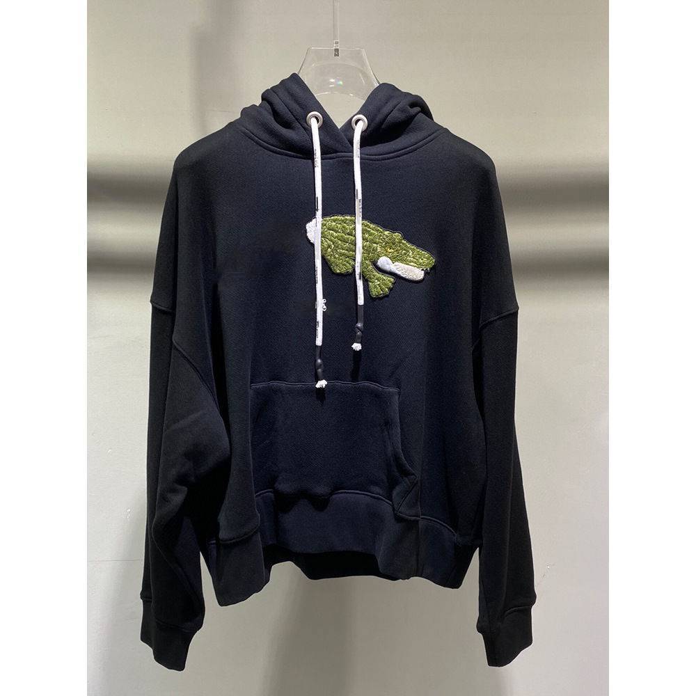 

Hoodie Luxury High Street Broken Tail Crocodile Embroidery Sticker Male And Palm Female Lovers Angels Hooded, Black