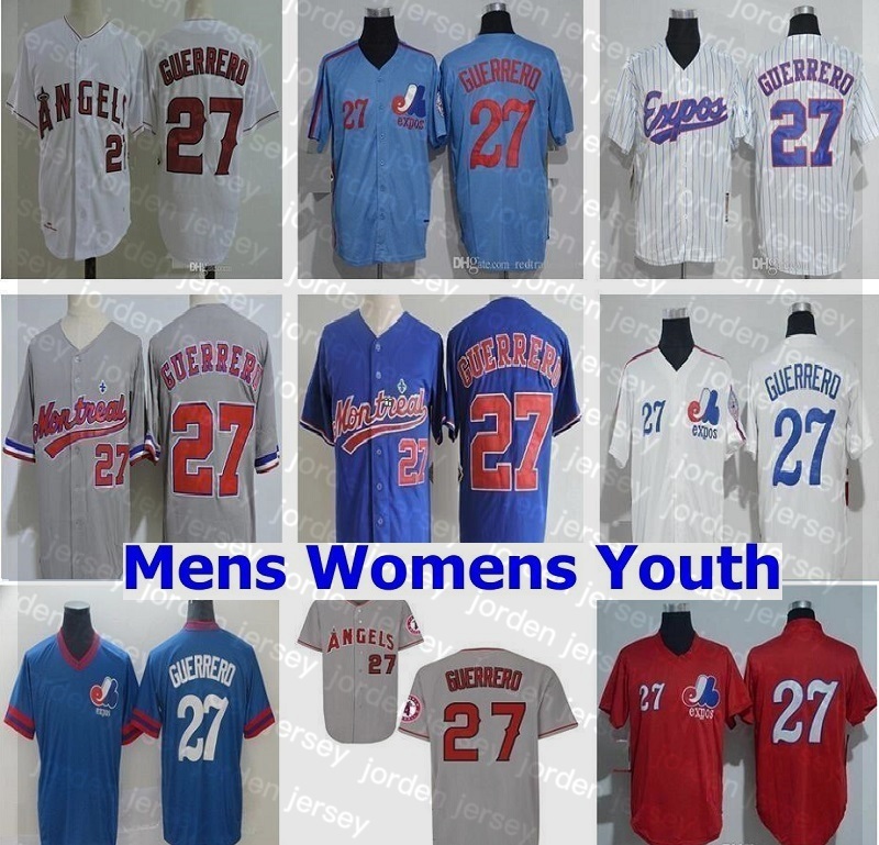 

NEW Baseball Jerseys 2018 Baseball Hall Of Fame Montreal Expos #27 Vladimir Guerrero Jersey Mens Women Youth 1982 Vintage Mesh BP 2004 Retro, As shown in illustration