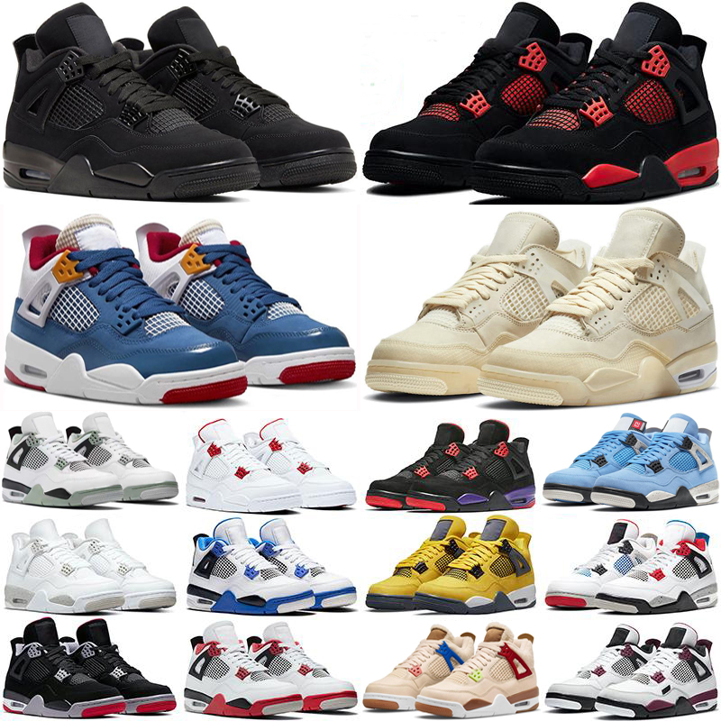 

Jumpman 4 High Og Basketball Shoes 4S University Blue Silver Royal Toe Black Metallic Gold Unc Patent Dark Mochamen Mid Smoke Grey Mens Women Sneakers Trainers, As photo 10