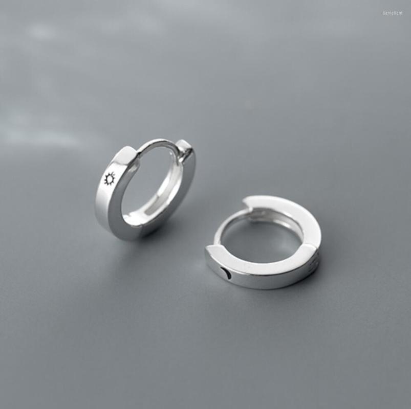 

Hoop Earrings 925 Sterling Silver Sun & Moon Huggie Endless Men Women A1008