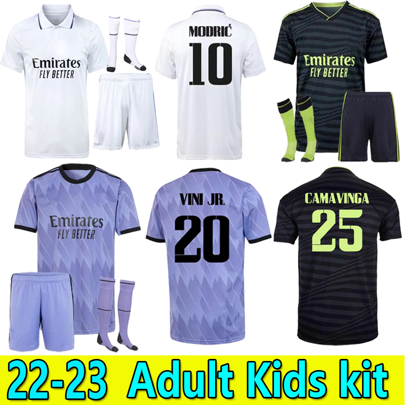 

Adult Kids kit socks 2022 2023 soccer jerseys Men shorts 22 23 maillots Madrids de foot Real BENZEMA CAMAVINGA ALABA ASENSIO VINI JR. HAZARD TCHOUAMENI Football Shirts, 22/23 3rd 2