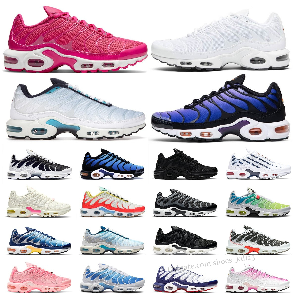 

tn plus men woman running shoes Triple Black Royal White Mint Green Wolf Grey Pink Fade Psychic dasigner sneakers for mens womens tns outdoor casual shoes, Bubble bag
