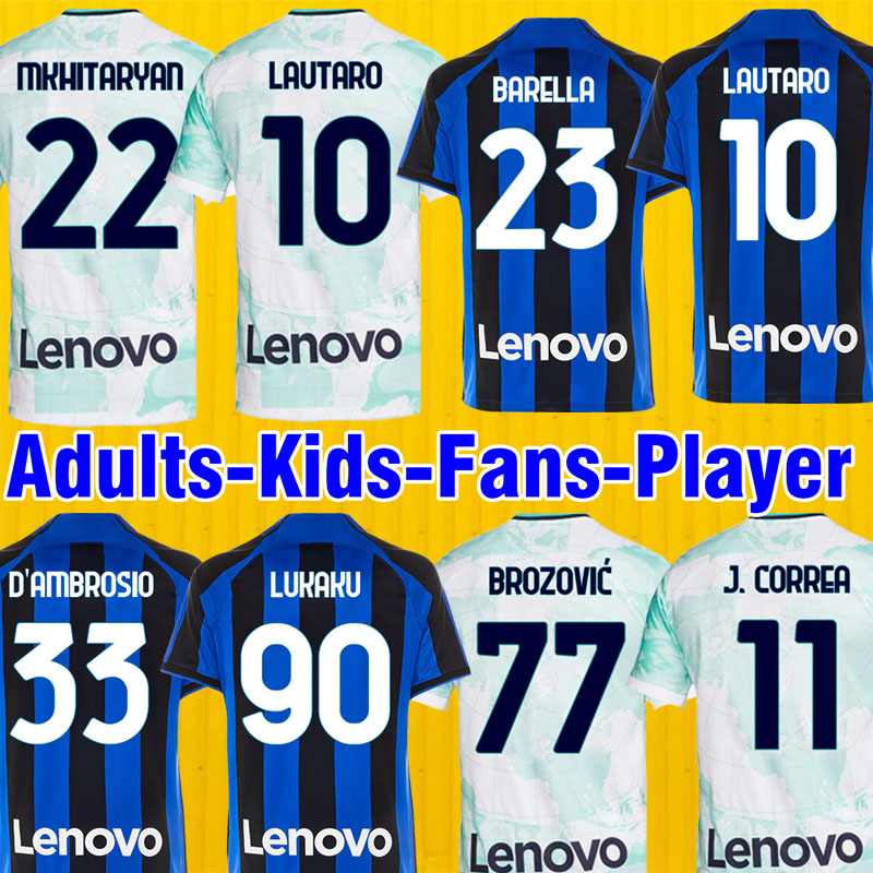 

Player Version Inter LUKAKU soccer jerseys 22 23 BARELLA VIDAL LAUTARO ERIKSEN football shirts 2022 2023 inter Milans men kids kit socks 25022 jersey, Home kids sock