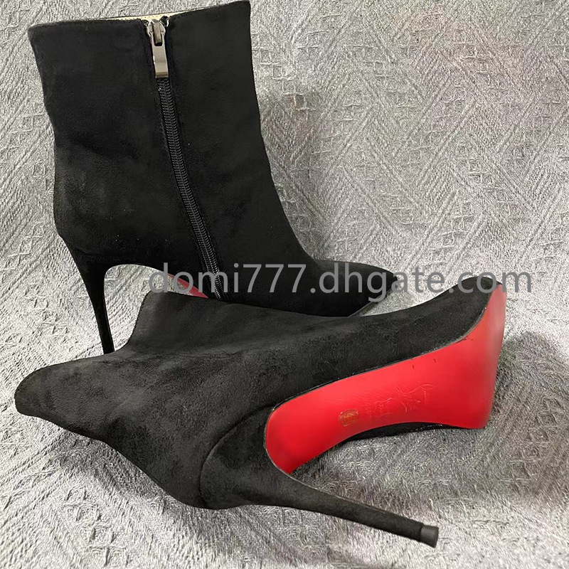 

Premium Fashion Women's Suede High-heeled Boots for Women Black High Heels EU35-45