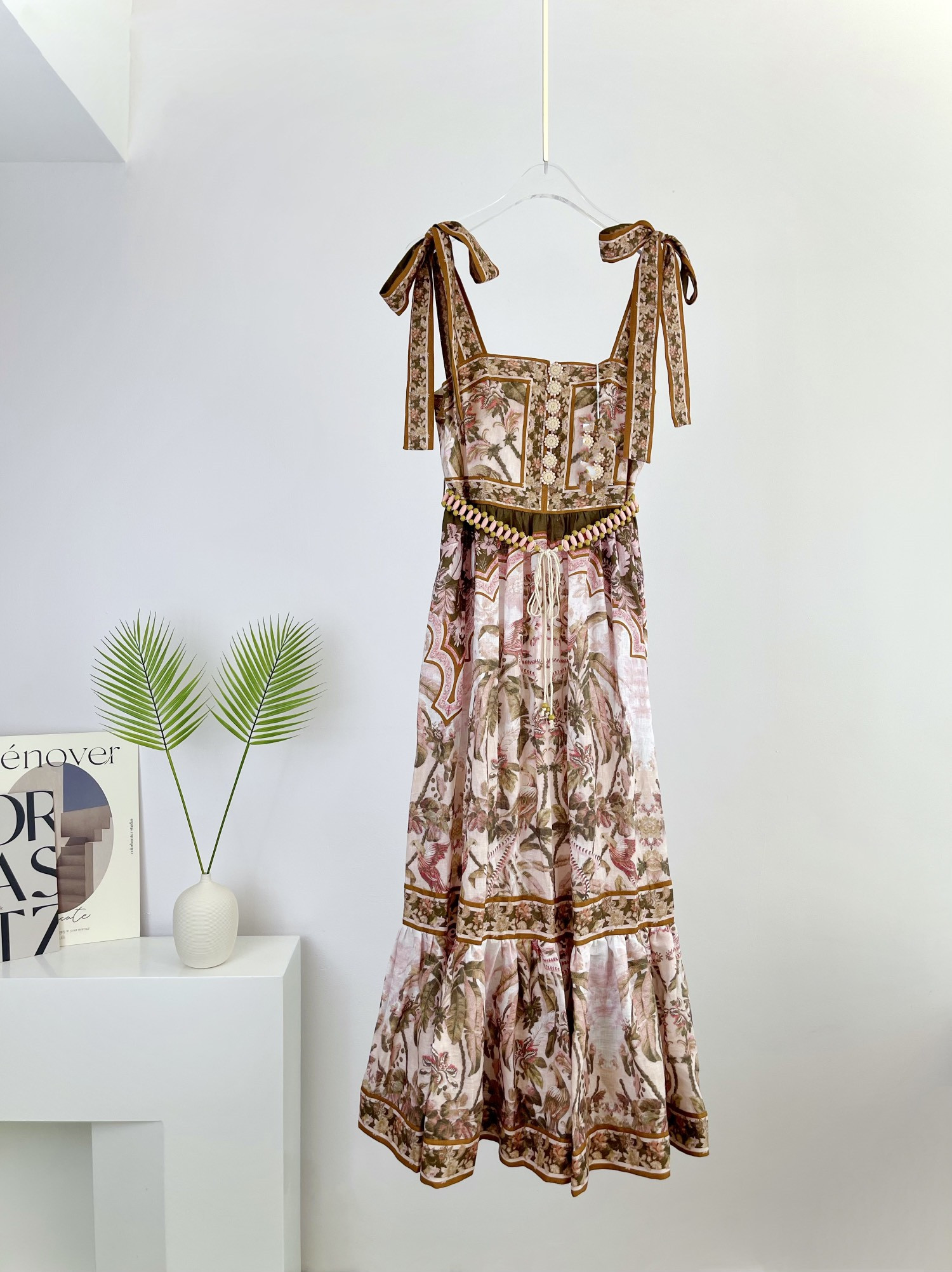 

Casual Dresses New summer 2022 Australian linen print bandage Long Dress, Multi