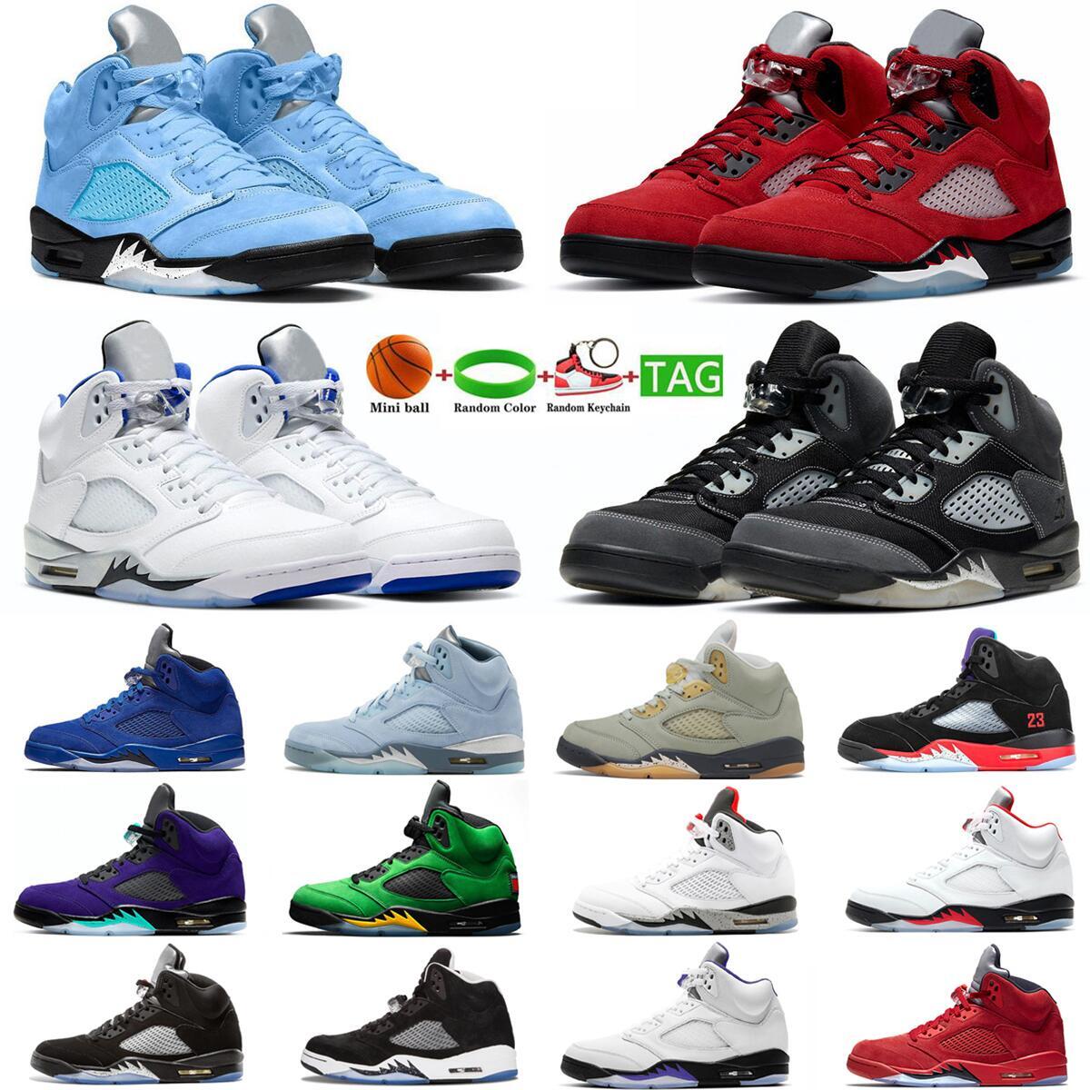 

2023 Jumpman Basketball Shoes 5 5s University Blue men GREEN BEAN sneakers Red suede sports OG Black Metallic trainers Oreo size eur 40-47, 17 blue suede 40-47