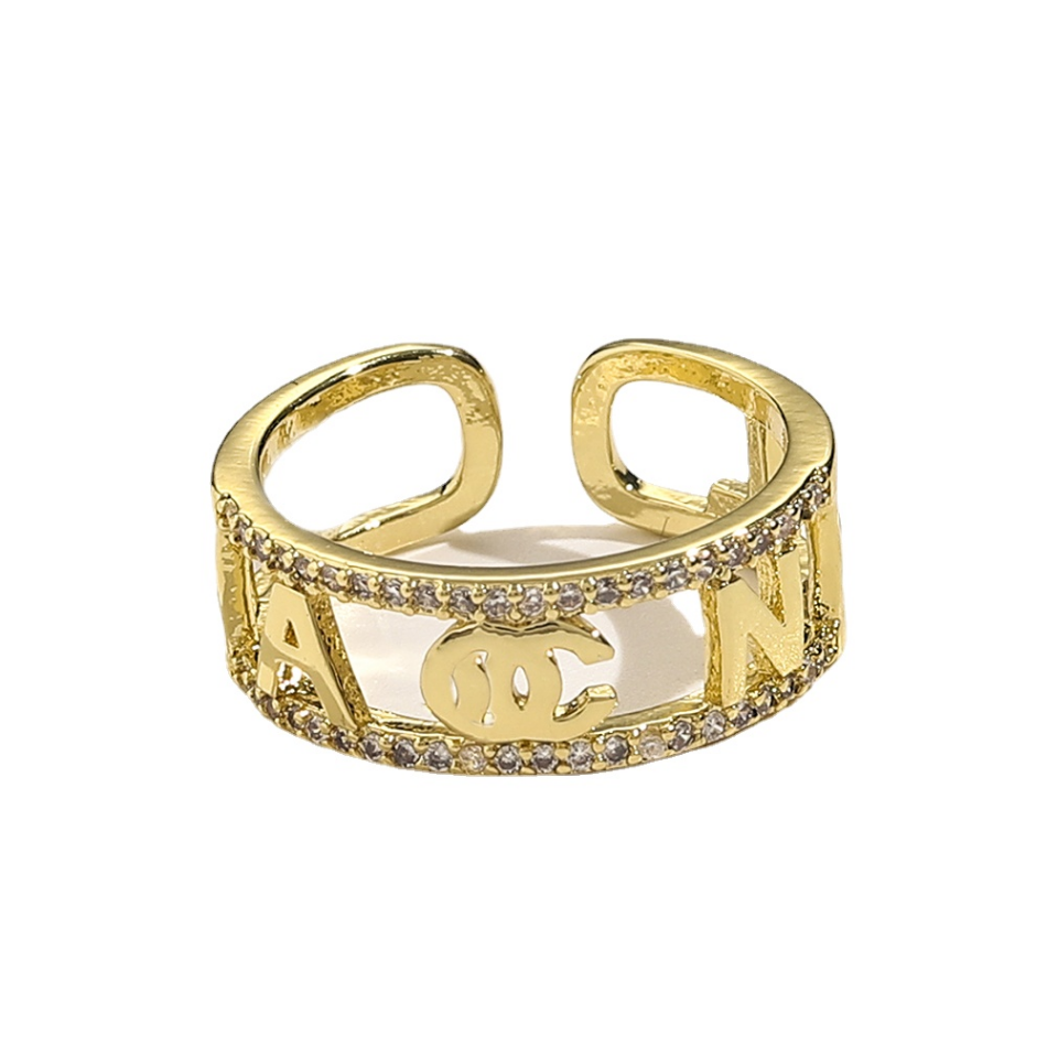 

New Style Designer Rings Women Crystal 18K Gold Plated Copper Finger Adjustable Ring For Womens Loves Party Wedding Gifts Wholesale