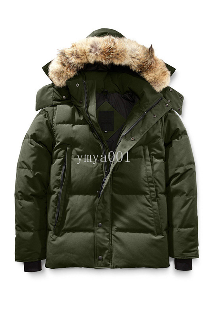 

Men's Down Winter Fourrure Down Parka Homme Jassen Chaquetas Outerwear Wolf Fur Hooded Manteau Wyndham Jacket Coat Hiver Doudoune, Gold