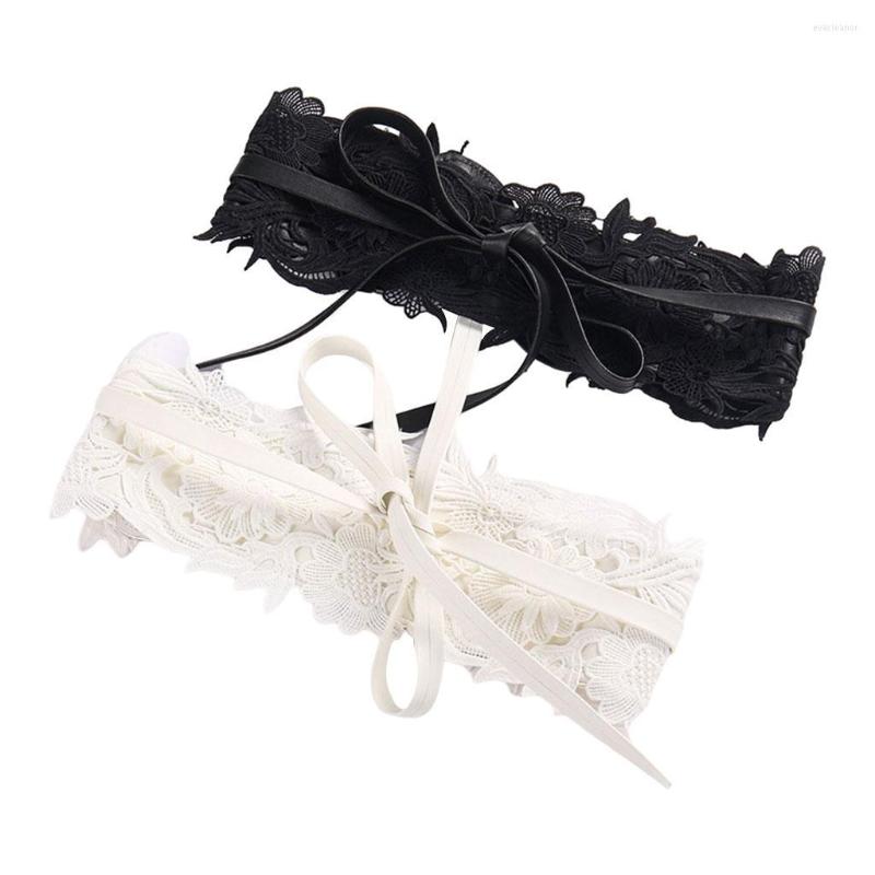 

Belts Fashion Lace Belt Women Waist Wide Tie Band Obi Style Corset Dress For Costume Wedding Party, Black