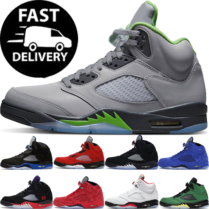 

Boy Gift Retro 5 5s Basketball Shoes Men Mens J5 Racer Blue Raging Bull UNC Black Metallic Green Bean TOP 3 What The Suede Red Island Green Alternate Grape Sneakers Us 13, 9 fire red