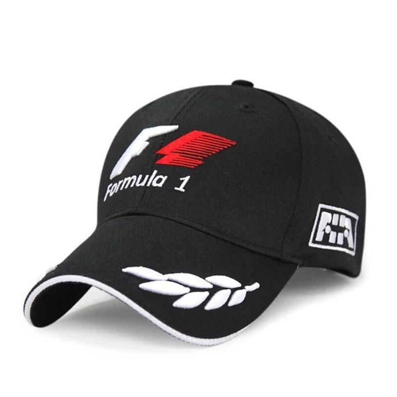 

New Cotton F1 Racing Baseball Cap Men's Fashion Letter Print Embroidery Snapback Sun Hat Women Casual Car Motorcycle Trucket Hat272r, Black