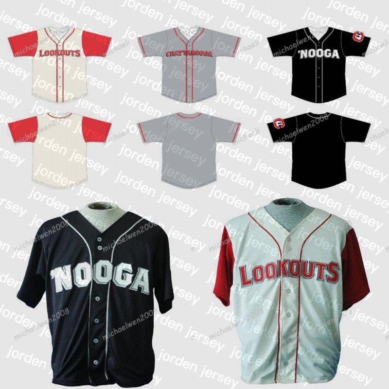 

NEW Baseball Jerseys Mens Chattanooga Lookouts Beige Grey Black Custom Double Stitched Shirts Baseball Jerseys High-quality, Mens black