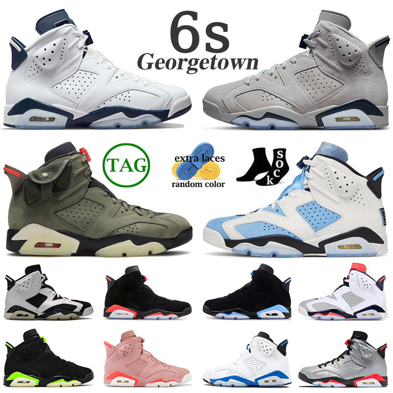 

6s men 6 women basketball shoes Georgetown UNC Gold Hoops Electric Green Midnight Navy Hare Black Cat Bred Oreo Bordeaux sports sneakers