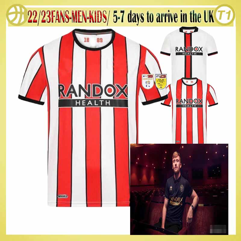 

22 23 SHEFFIELD Sander Berge third soccer jerseys away John Egan Rhian Brewster Anel Ahmedhodzic Oliver McBurnie Jayden Bogle 2022 2023 AWAY football shirt