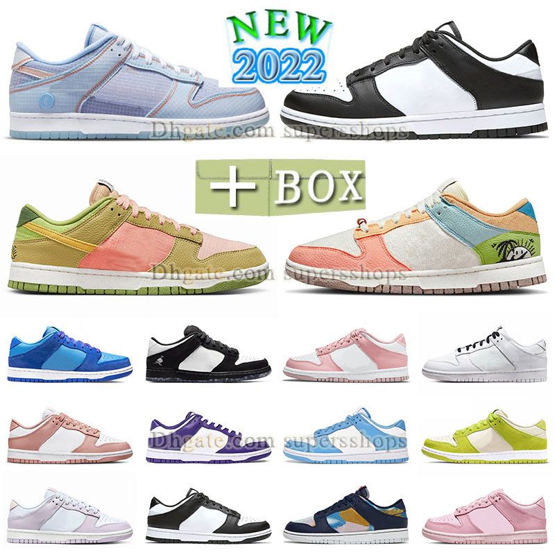 

dunky x union la mens womens running shoes designer 2022 black white panda triple pink court purple easter night of mischief doernbecher setsubun camo trainers 36-45, Y11 36-45 black multi camo