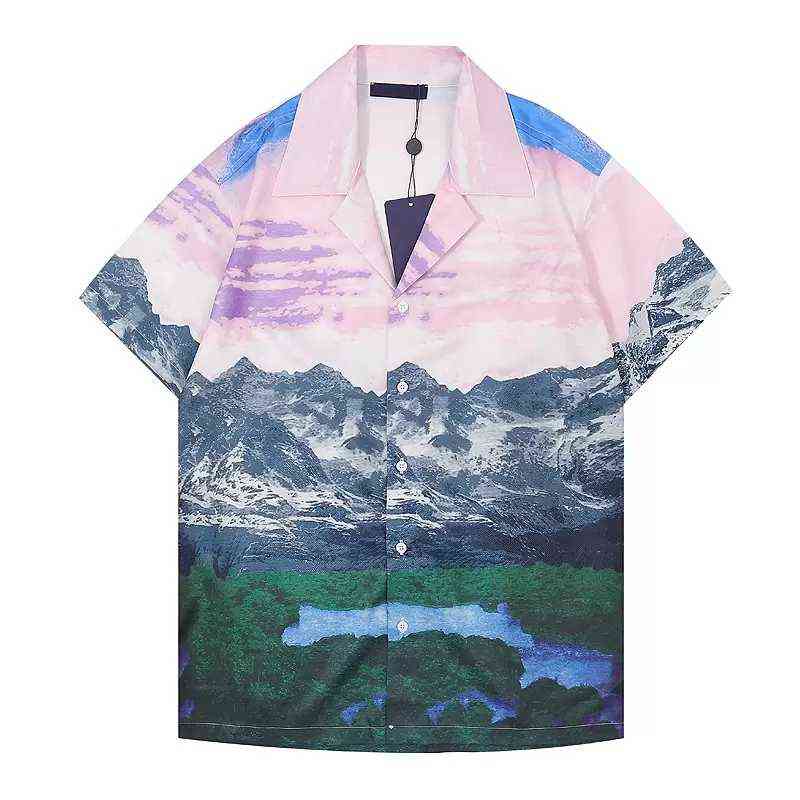 

Men's Casual Shirts 22ss Luxury Designer Shirts Mens Fashion Geometric print bowling shirt Hawaii Floral Casual Shirts Men Slim Fit Short Sleeve dg17 shab, Customize