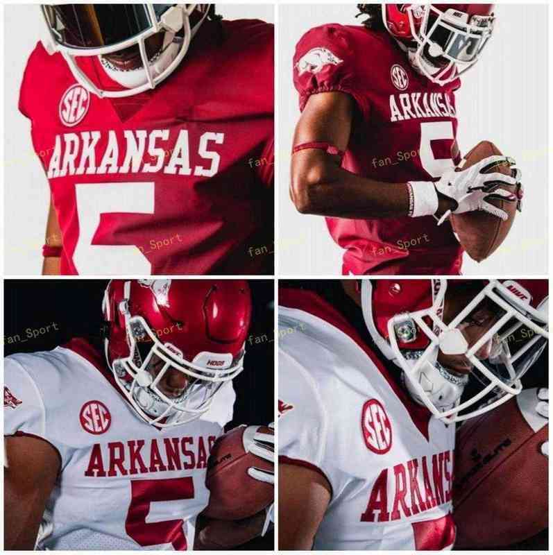 

American College Football Wear College NCAA Jerseys Arkansas SEC 78 Dalton Wagner 15 Braden Bratcher 2 Malik Hornsby 1 KJ Jefferson Custom, As