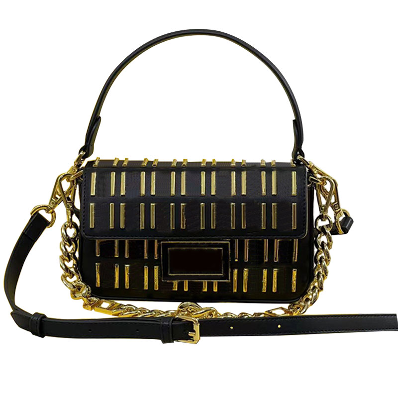 

Women Brooch Baguette Crossbody Bag Mini Handbag Purse Flip Shoulder Messenger Bags Detachable Strap Chain Genuine Leather Top Quality Wallets, Just a box