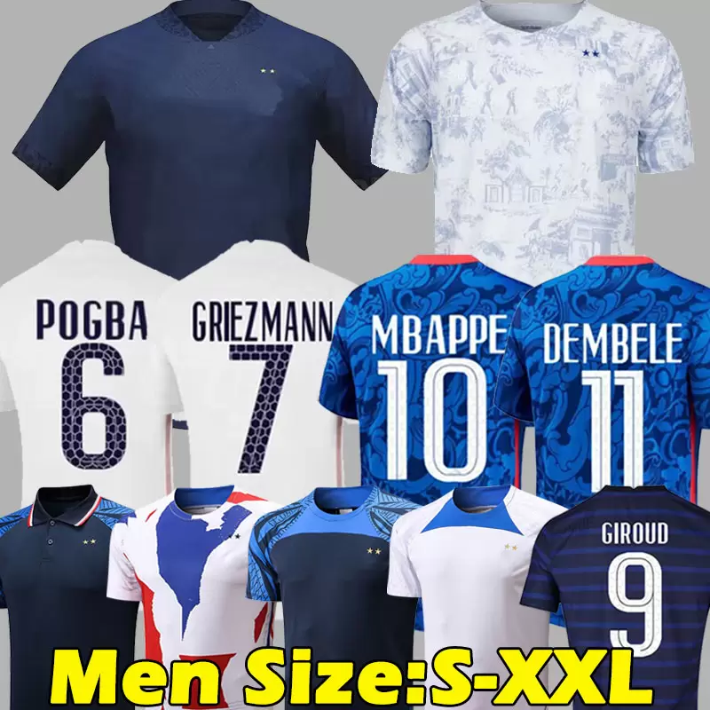 

22 23 French Soccer Jerseys GRIEZMANN MBAPPE BENZEMA DEMBELE POGBA World Cup Football Shirt, C907#