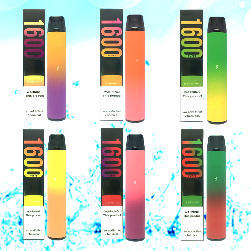 

Disposable electronic cigarette device puff 1600 puffs kit Disposable vape Prefilled pods 6.0ml Cartridges vapes e cigarettes 850mAh 10 colors vaporizzer pen