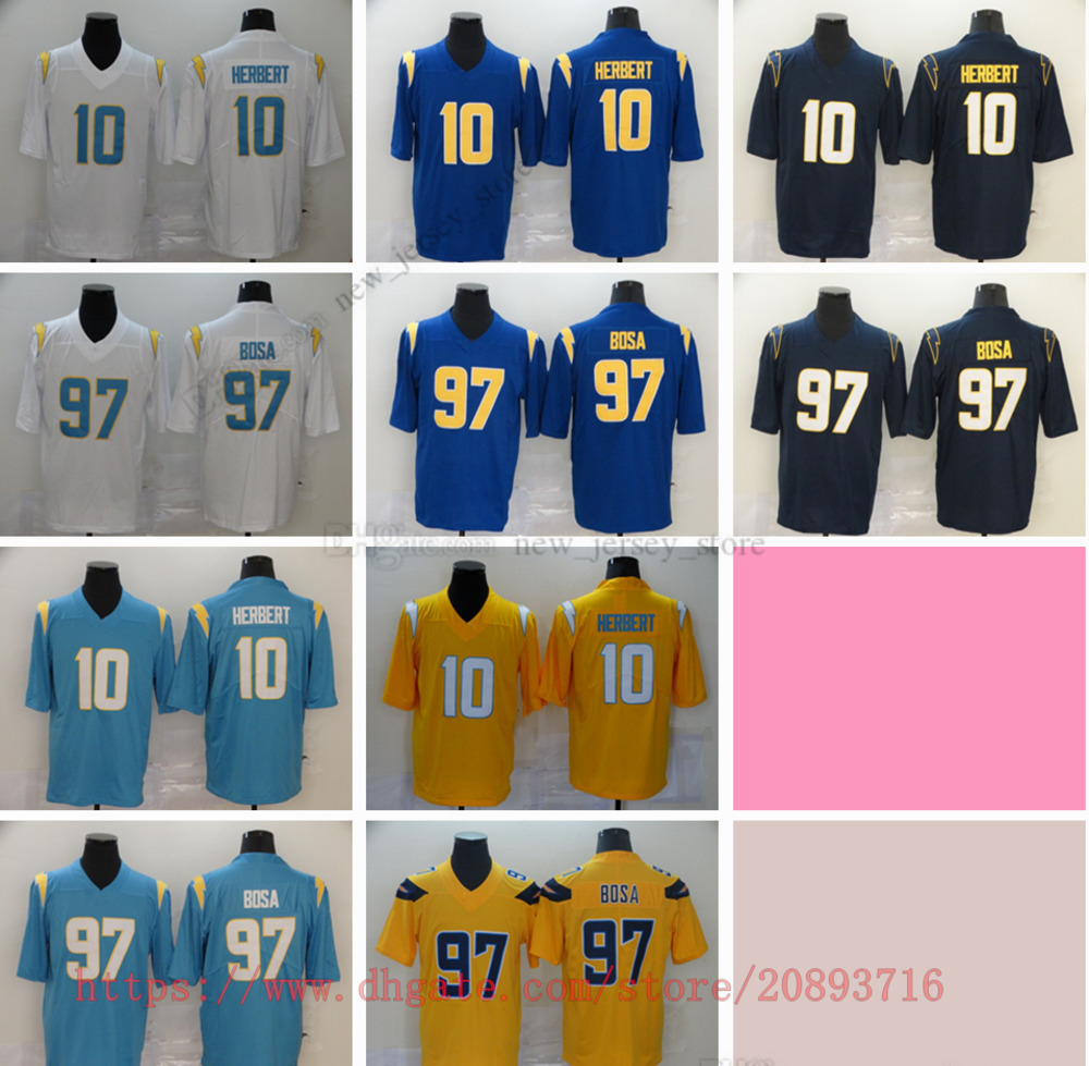 

Movie College Football Wear Jerseys Stitched 10 JustinHerbert 97 JoeyBosa Breathable Sport Man, As picture (with team logo)