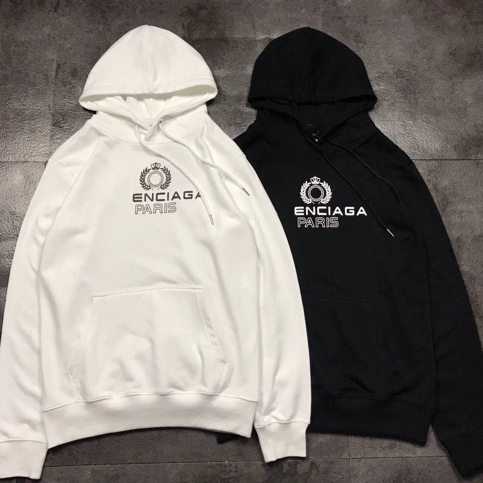 

Designer Hoodie Luxury High Street Double-B Wheat Ear Letter Printed Lovers' Terry Balanciagas Autumn And Winter, White