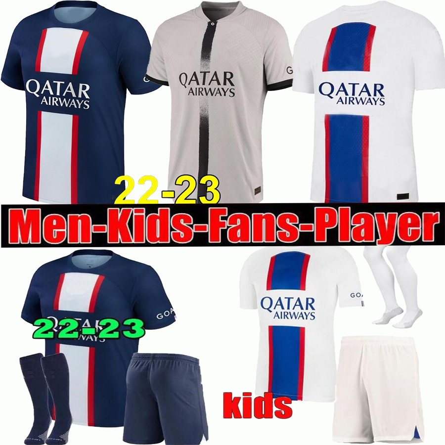 

MBAPPE HAKIMI SERGIO RAMOS WIJNALDUM soccer jersey 22 23 NEYMAR JR football shirt PSGs 2022 2023 MARQUINHOS MESSIs men adult kit kids sets socks, 22 23 away patch2