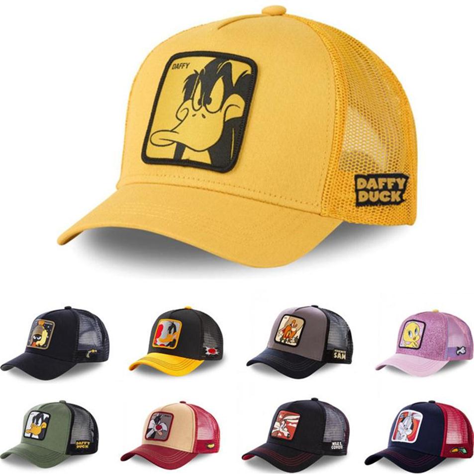 

New Brand Anime Bunny Looney TAZ DUCK Snapback Cap Cotton Baseball Cap Men Women Hip Hop Dad Mesh Hat Trucker Drop305C315g