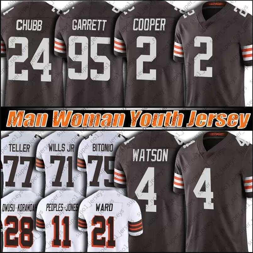 

Deshaun Watson Jersey Custom Cleveland''Browns''Nick Chubb Amari Cooper Myles Garrett Denzel Ward vip Myles Garrett Jeremiah Owusu-Koramoah Football Jerseys, Color
