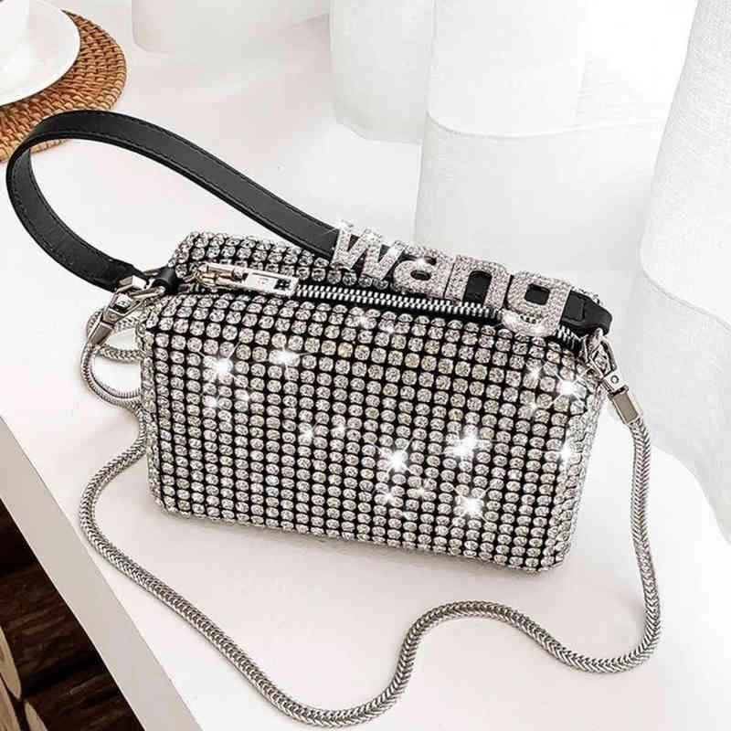 

2022 New designer bag Women Diamond Hobo-bag For 2022 Female Clutch Design Brand Luxury Shoulder Bags Handbag Leather PU Shiny Hobo-bag, Type 1