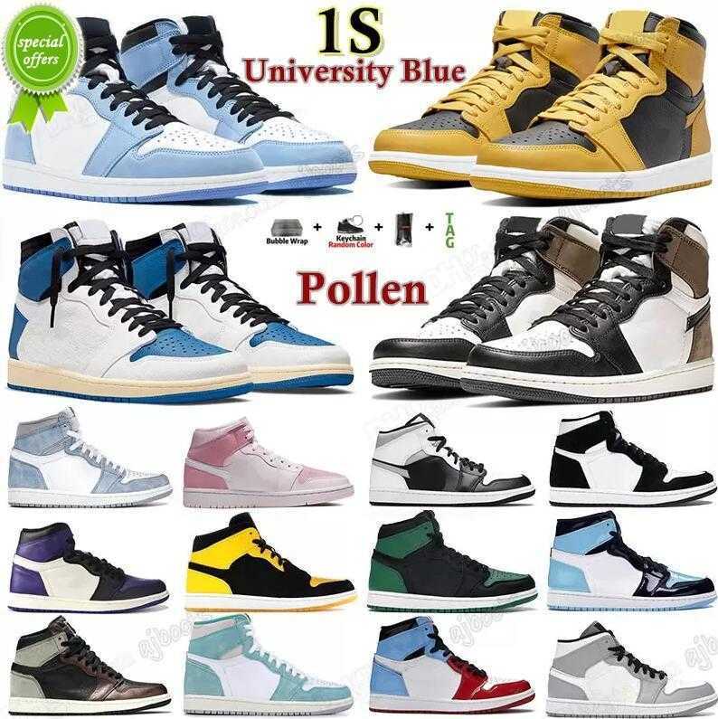 

Boots 2022 Mens Jumpman 1 High OG Basketball Shoes 1s University Blue Dark Mocha Lightning Pollen Hyper Royal Chicago Shoe Women Sports Sneakers, Shoes (3)