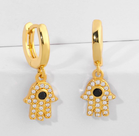 

Jewelry Earrings Cubic Zirconia eye gold color CZ Crystal Ear Clips No Pierced earrings for women Jewellery ay34, Golden
