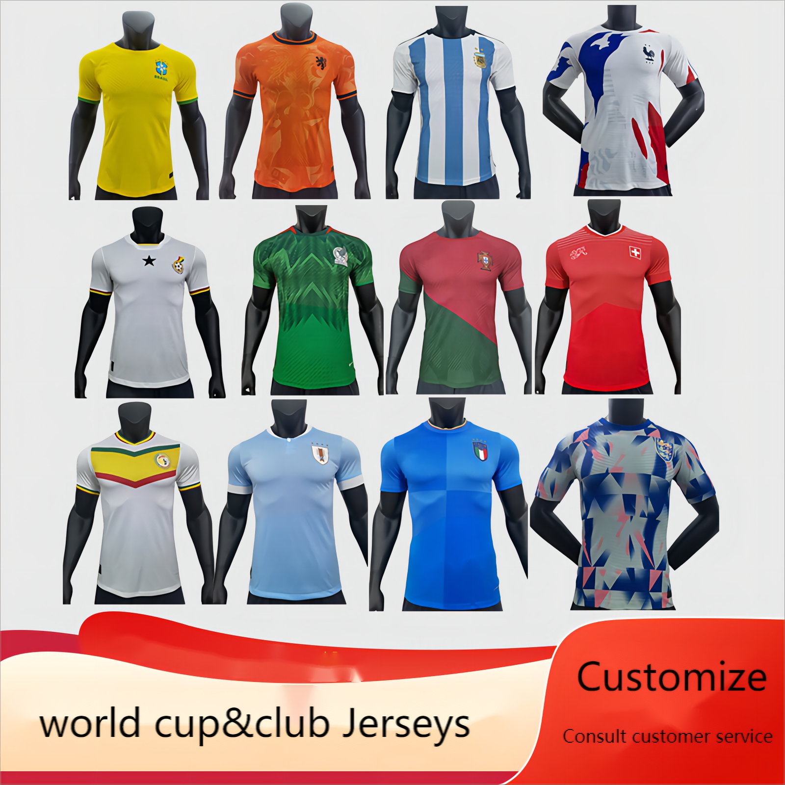 Fans Tops Soccer jersey Football shirt Football uniform Terylene Factory Wholesale Customized 2022 Qatar World Cup National team