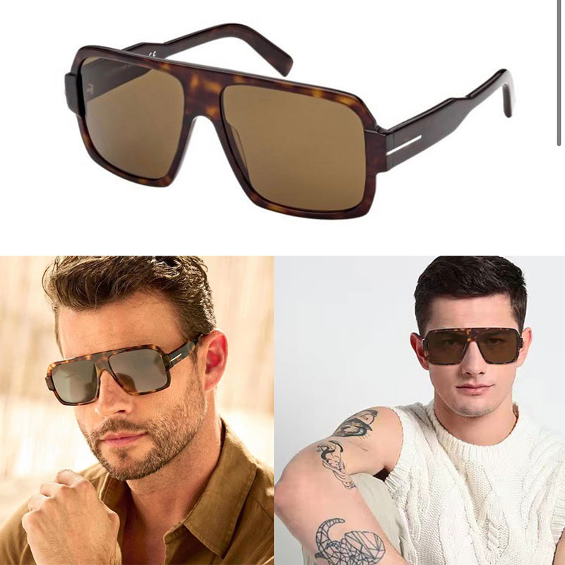 

Sunglasses Designer Women fashion FT933 design big Square glasses Men ford Black classic sunglasses Original Box