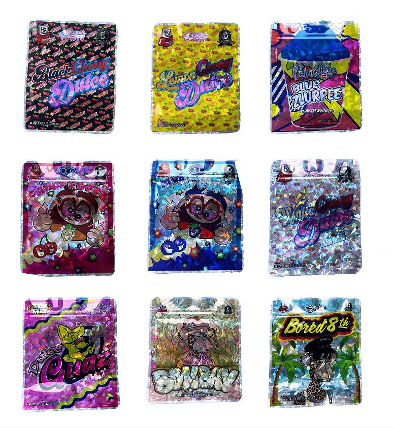 

EMPTY 3.5g 7.0g Mylar bags zipper package runtz backpack boyz sharklato italian cherry gelato white runty