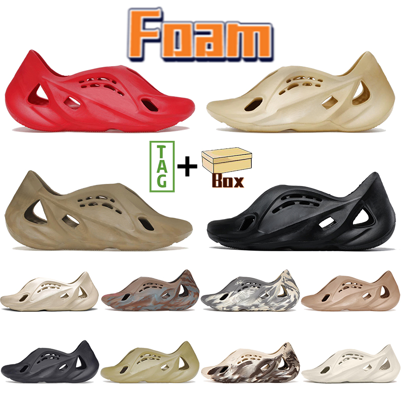 

GAI Foam Sandals OG Designer Shoes MX Sand Grey Cream Clay Ochre Ararat Triple Black Sand Vermillion Mineral Blue Slides Men Women Beach Slippers With Box, Double shoe box