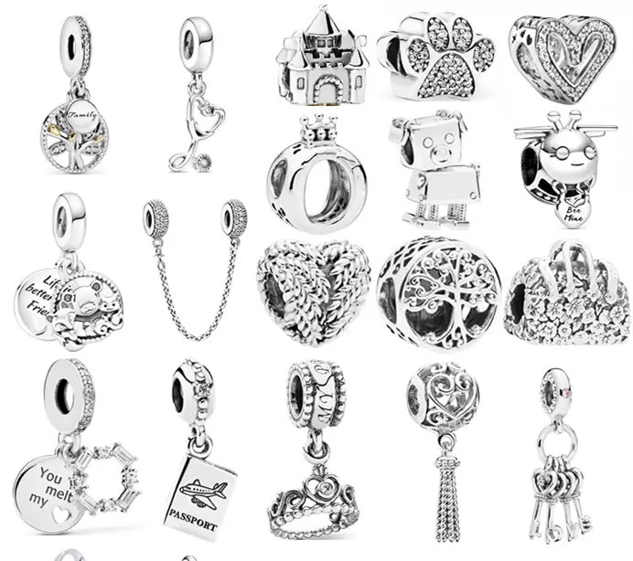 

New Authentic Popular 925 Sterling Silver Pinwheel Fox Crown Pendant Beads Fit Original Pandora Charm Silver Bracelet Ladies Jewelry Fashion Accessories