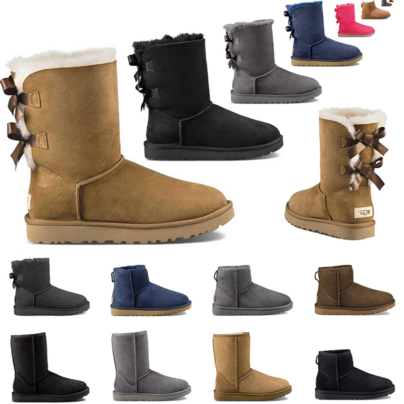 

new fashion classic designer women australia snow boots hotselling chestnut mini ankle short bow fur boot booties womens winter shoes 36-41, A1 1 mini bailey bow