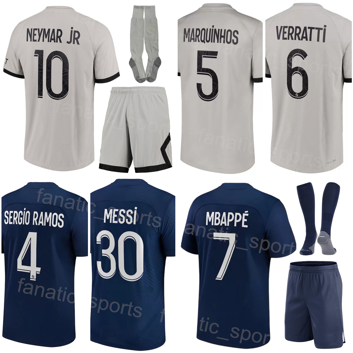 

2022-23 Men Youth Club FC 5 MARQUINHOS Soccer Jersey Set 10 NEYMAR JR 25 MENDES 7 MBAPPE 30 M E S S I 19 SARABIA 23 DRAXLER 2 HAKIMI Football Shirt Kits Breathable BaLi