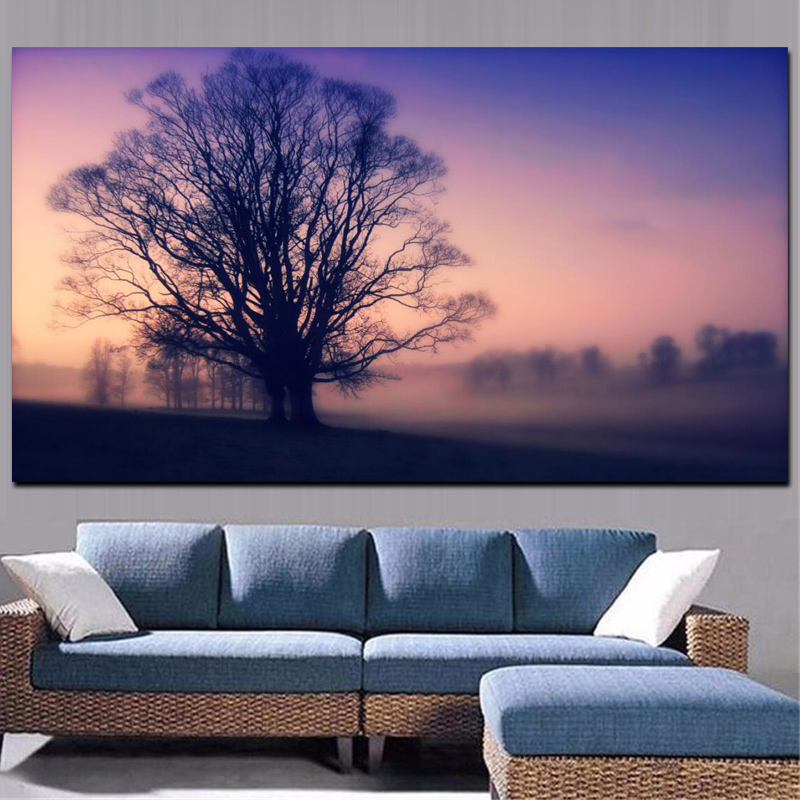 

YWDECOR Photography Works Scots Mist Scenery Canvas Painting HD Print on Canvas Wall Picture for Living Room Sofa Cuadros Decor