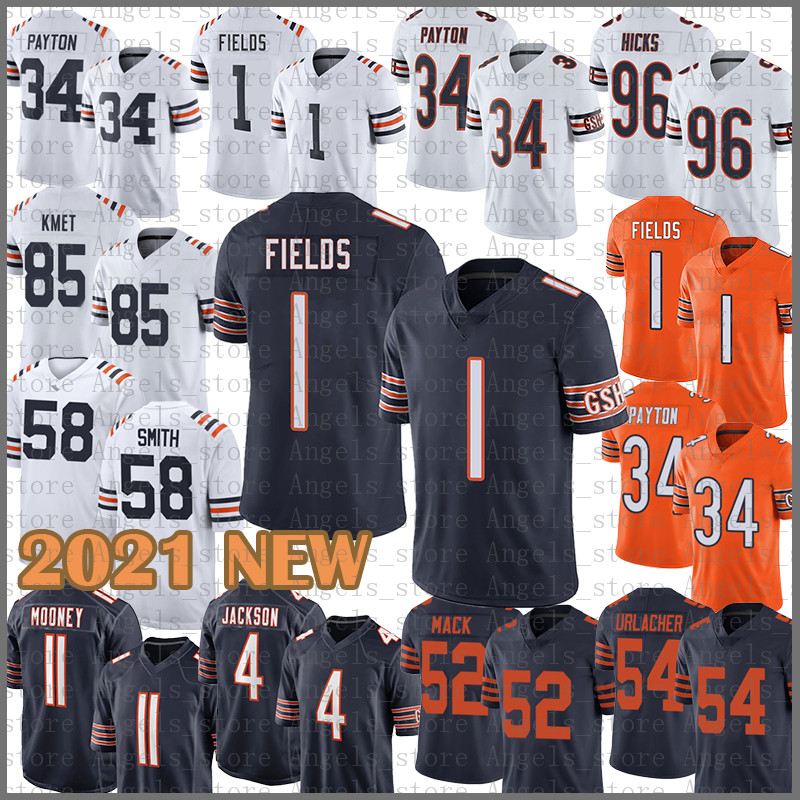 

Justin Fields Football Jerseys Jaquan Brisker Cole Kmet Darnell Mooney Walter Payton Roquan Smith David Chicago Bears Montgomery Eddie Jackson Jaylon Johnson, Mens-xd