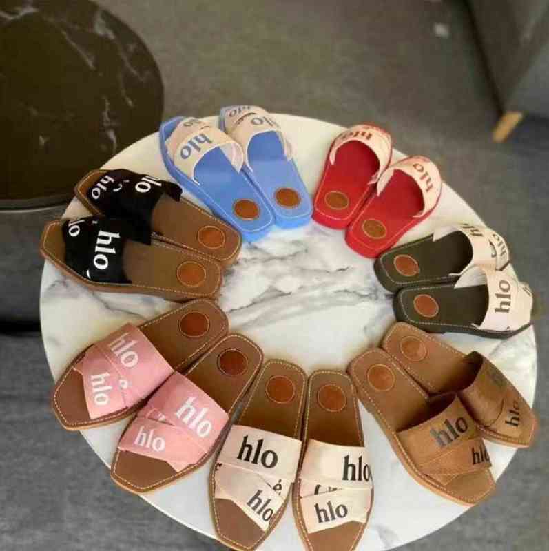 

Slipper Woven Slippers Cross Designer Canvas Roman Leather Sandals Fashion Buckle Sandal Summer Wide Flat Lady Luxurys Designers, 12